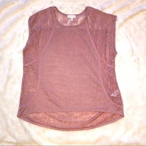 🐈Forever 21+ Mauve Short Sleeve Lace Top size 3x